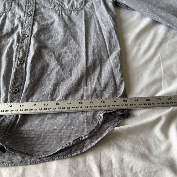 Thread & Cloth Mens Long Sleeve Mini Check Button Up Shirt Gray Y2K VTG Size Med - Picture 14 of 15
